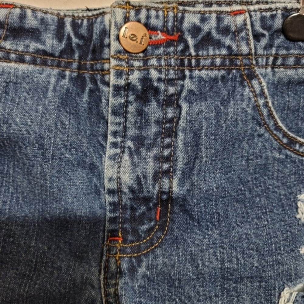 vtg lei dark wash cut off jean shorts size 3 vinta - Picture 6 of 11